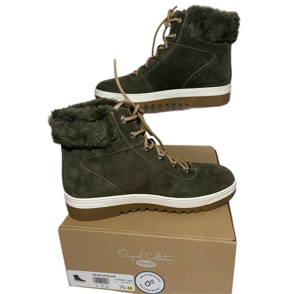 Dr. Scholl's Shoes - Dr Scholls Womens Gear Up Olive Green Suede Waterproof Hiker Boot Size 7.5M